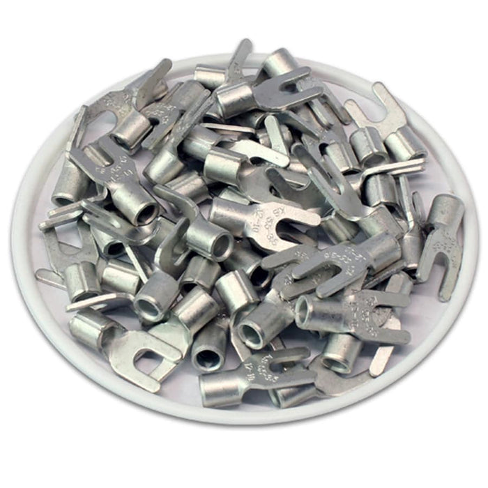 SNB5-3.7 - Non Insulated Brazed Spade Terminals - 12-10 AWG - #6 Stud - Ferrules Direct