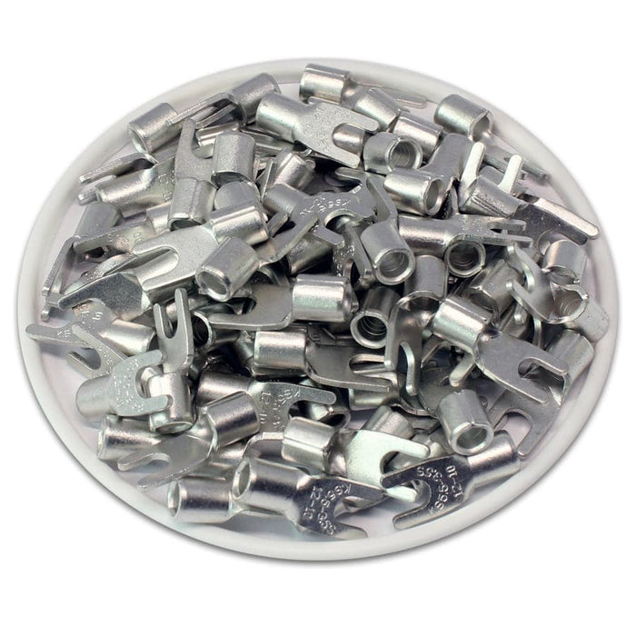 SNBS5-3.7 - Non Insulated Brazed Spade Terminals - 12-10 AWG - #6 Stud - Ferrules Direct