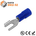 SNI2-32 - Polycarbonate Fork Terminals - 16-14 AWG - #4 Stud - Blue - Ferrules Direct