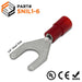 SNIL1-6 - Polycarbonate Fork  Terminals - 22-16 AWG - 1/4" Stud - Red - Ferrules Direct