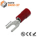 SNIS1-37 - Polycarbonate Fork Terminals - 22-16 AWG - #6 Stud - Red - Ferrules Direct