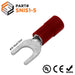 SNIS1-5 - Polycarbonate Fork Terminals - 22-16 AWG - #10 Stud - Red - Ferrules Direct