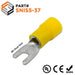 SNIS5-37 - Polycarbonate Fork Terminals - 12-10 AWG - #6 Stud - Yellow - Ferrules Direct