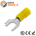 SNIS5-4 - Polycarbonate Fork Terminals - 12-10 AWG - #8 Stud - Yellow - Ferrules Direct