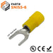 SNIS5-6 - Polycarbonate Fork Terminals - 12-10 AWG - 1/4" Stud - Yellow - Ferrules Direct