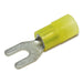 SNYBL5-4 - Nylon Insulated Spade Terminal - 12-10 AWG - #8 Stud - Yellow - Ferrules Direct