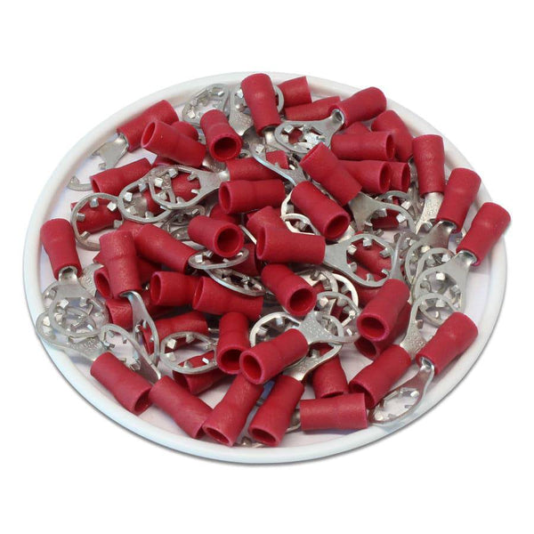 100 Star Ring Terminals – 22-18 AWG For #8 Stud – Car Power & Ground Wire Connectors By MOLEX