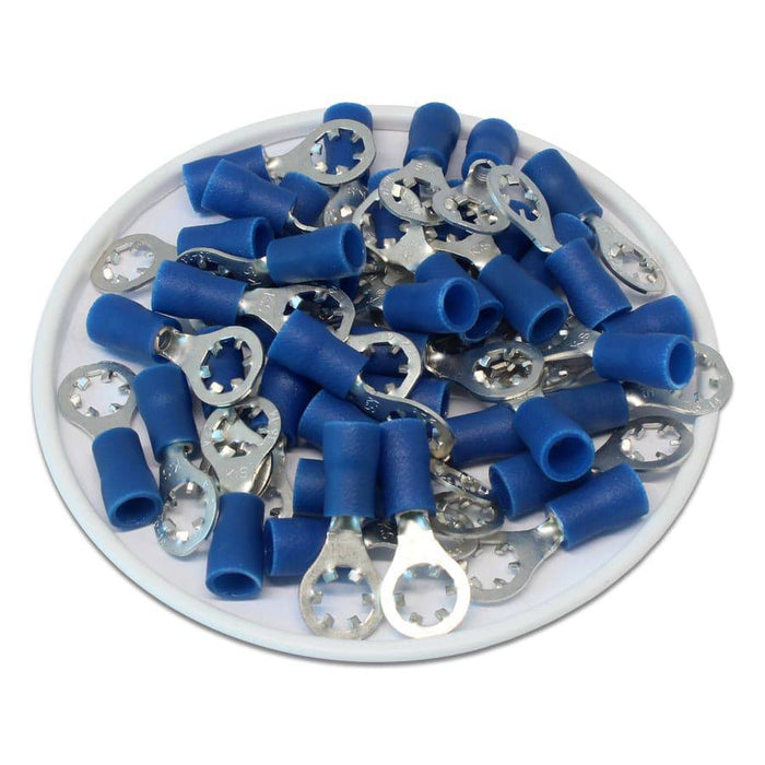 STRV2-4 - Vinyl Insulated Star Ring Terminal - 16-14 AWG - Stud #8 - Ferrules Direct