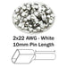 TD05010 - 2x22 AWG (10mm Pin) Twin Wire Ferrules - White - Ferrules Direct