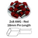 TD100018 - 2x8 AWG (18mm Pin) Twin Wire Ferrules - Red - Ferrules Direct
