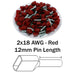 TD10012 - 2x18 AWG (12mm Pin) Twin Wire Ferrules - Red - Ferrules Direct