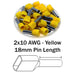 TD60018 - 2x10 AWG (18mm Pin) Twin Wire Ferrules - Yellow - Ferrules Direct