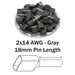 TT25018 - 2x14 AWG (18mm Pin) Twin Wire Ferrules - Gray - Ferrules Direct