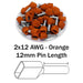 TT40012 - 2x12 AWG (12mm Pin) Twin Wire Ferrules - Orange - Ferrules Direct