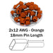 TT40018 - 2x12 AWG (18mm Pin) Twin Wire Ferrules - Orange - Ferrules Direct