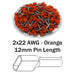 TW05012 - 2x22 AWG (12mm Pin) Twin Wire Ferrules - Orange - Ferrules Direct