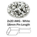 TW07518 - 2x20 AWG (18mm Pin) Twin Wire Ferrules - White - Ferrules Direct