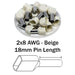 TW100018 - 2x8 AWG (18mm Pin) Twin Wire Ferrules - Beige - Ferrules Direct