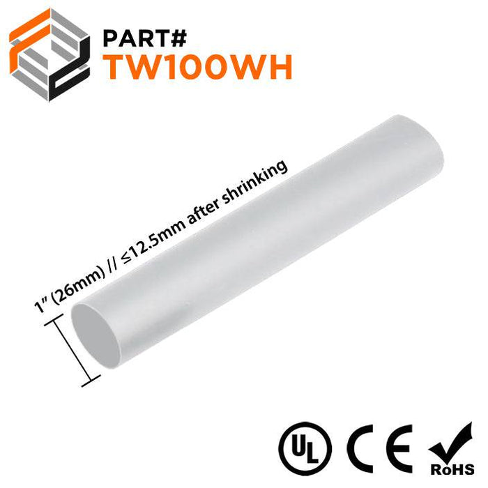 Thin Wall Heat Shrink Tubing - 1" - 2:1 Shrink Ratio - Ferrules Direct