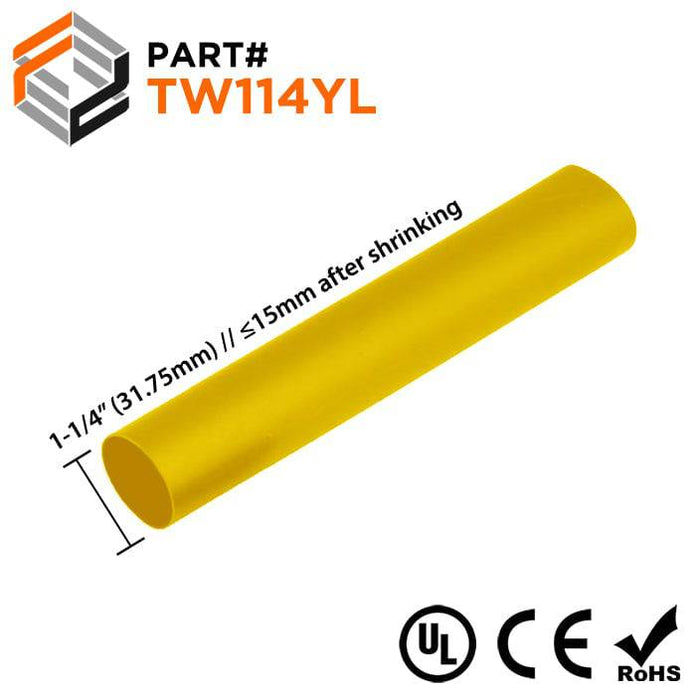 Thin Wall Heat Shrink Tubing - 1-1/4" - 2:1 Shrink Ratio - Ferrules Direct