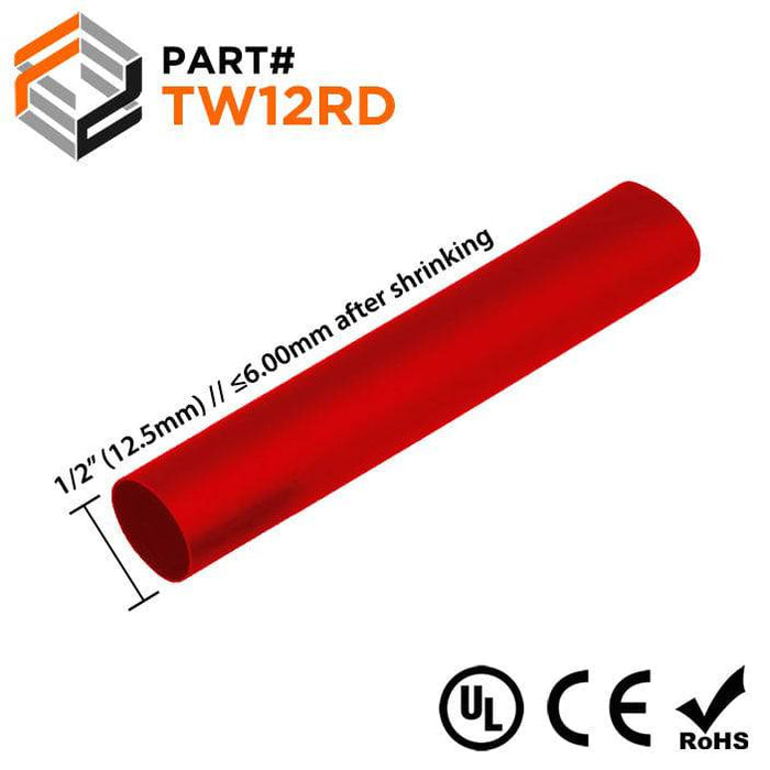 Thin Wall Heat Shrink Tubing - 1/2" - 2:1 Shrink Ratio - Ferrules Direct