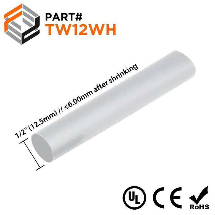 Thin Wall Heat Shrink Tubing - 1/2" - 2:1 Shrink Ratio - Ferrules Direct
