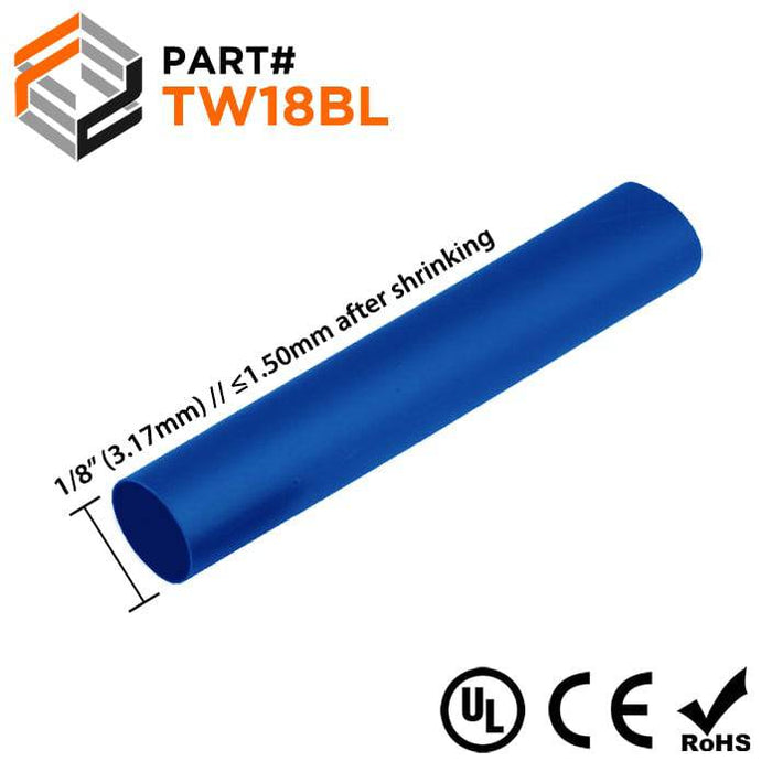 TW18 - Thin Wall Heat Shrink Tubing - 1/8" - 2:1 Shrink Ratio - Ferrules Direct