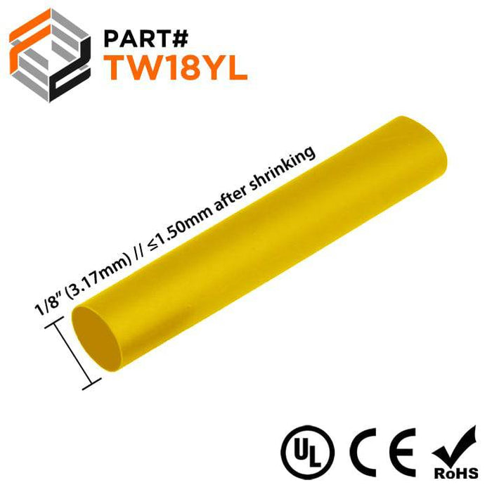 TW18 - Thin Wall Heat Shrink Tubing - 1/8" - 2:1 Shrink Ratio - Ferrules Direct