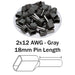 TW40018 - 2x12 AWG (18mm Pin) Twin Wire Ferrules - Gray - Ferrules Direct