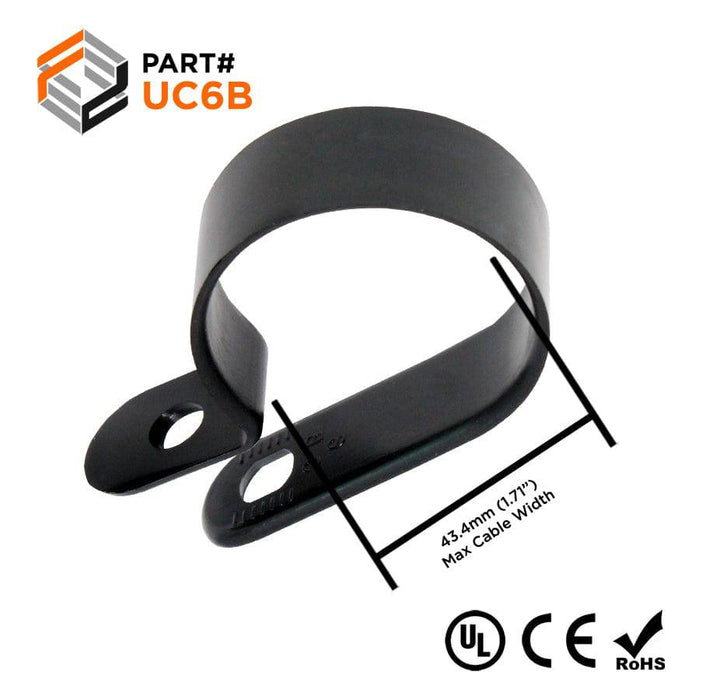 UC6B - Strap Type Cable Clamps - 43.4 x 12mm (1.71 x 0.47") - Black - Ferrules Direct