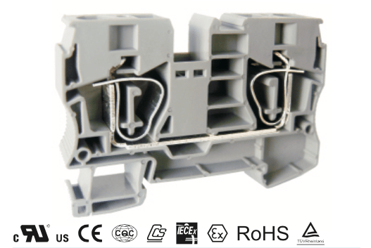 UJ510 - Spring-cage Terminal Block - 16.00mm² Cross Section - Gray - Ferrules Direct