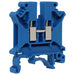 UKJ4BU - Screw Clamping Feed-Thru Terminal Block - Blue 4mm - Ferrules Direct