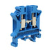 UKJ6BU - Screw Clamping Feed-Thru Terminal Block - Blue 6mm - Ferrules Direct