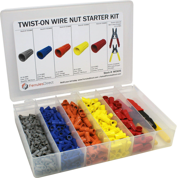 WCK05 - Wire Cap Kit with Cutting and Stripping Tools - Ferrules Direct
