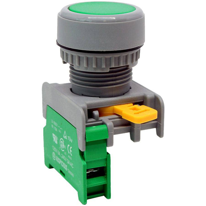 XB22-1/O-GN - Push Button - 1 Contact (1/O) - 22mm - Green - Ferrules Direct