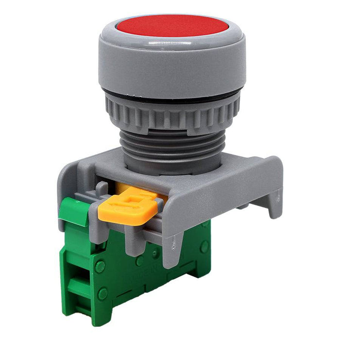 XB22-1/O-RD - 1/O - 22mm Flat Head Push Button Switch - Red - Ferrules Direct