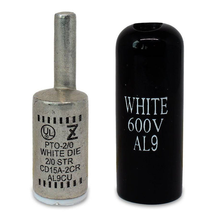 ZPTO2/0 - Offset Aluminum Compression Pin Adapter - 2/0 AWG - White ...
