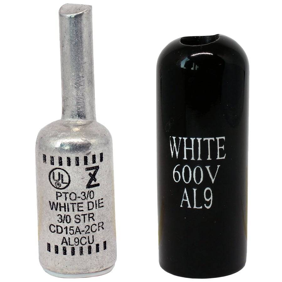 Compression Pin ZPTO3/0 - Offset Aluminum Compression Pin Adapter - 3/0 AWG - White ...