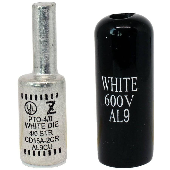 ZPTO4/0 - Offset Aluminum Compression Pin Adapter - 4/0 AWG - White, 1 ...