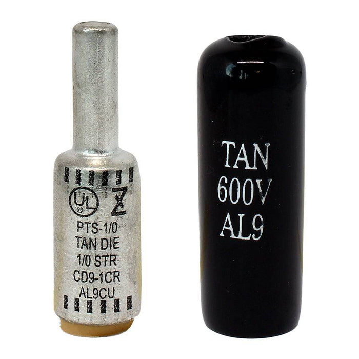 ZPTS1/0 - Aluminum Compression Pin Adapter - 1/0 AWG - Tan | Ferrules ...