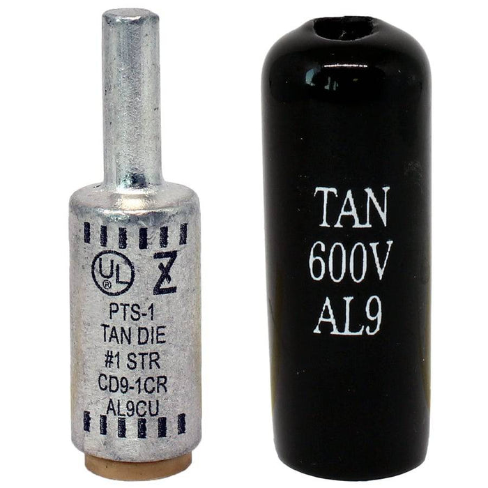 ZPTS1 - Aluminum Compression Pin Adapter - 1 AWG - Tan - Ferrules Direct