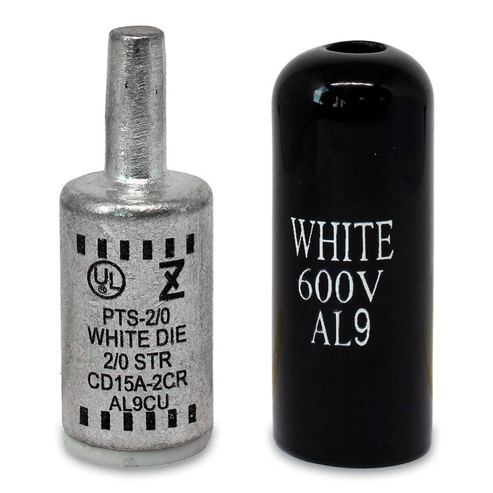 ZPTS2/0 - Aluminum Compression Pin Adapter - 2/0 AWG - White, 1 Piece ...