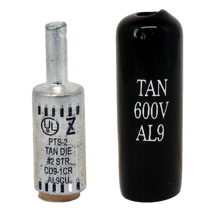 ZPTS2 - Aluminum Compression Pin Adapter - 2 AWG - Tan, 1 Piece ...