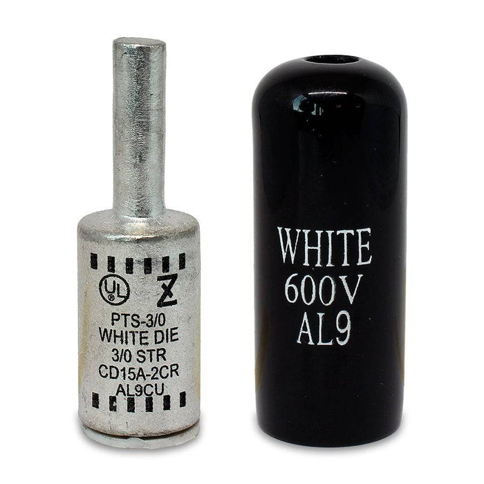 ZPTS3/0 - Aluminum Compression Pin Adapter - 3/0 AWG - White, 1 Piece ...