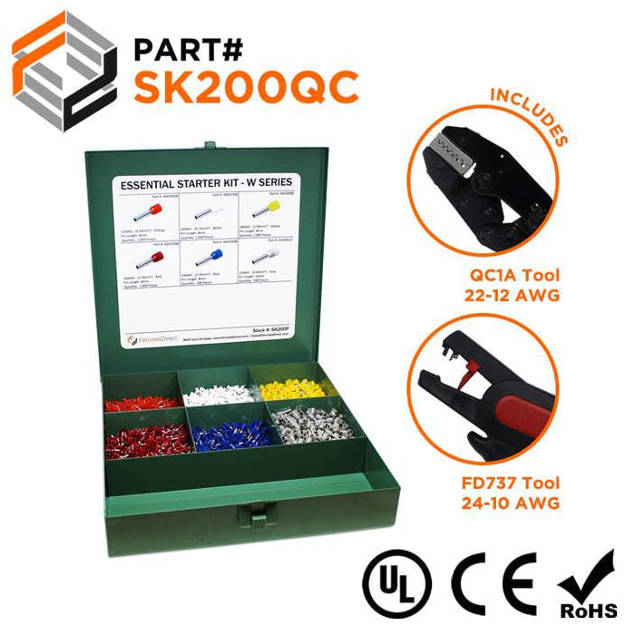 SK200QC - Essential Wire Ferrule Kit + QC1A & FD737 Tool - W Series - Ferrules Direct