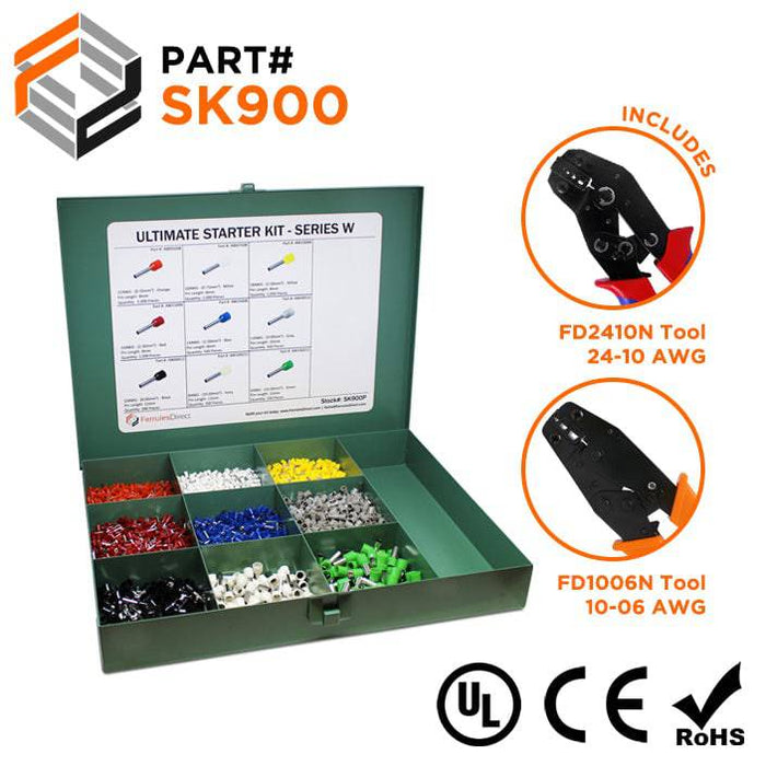 SK900 - Single Insulated Wire Ferrule Ultimate Kit + FD2410N & FD1006N Tools - W Series - Ferrules Direct