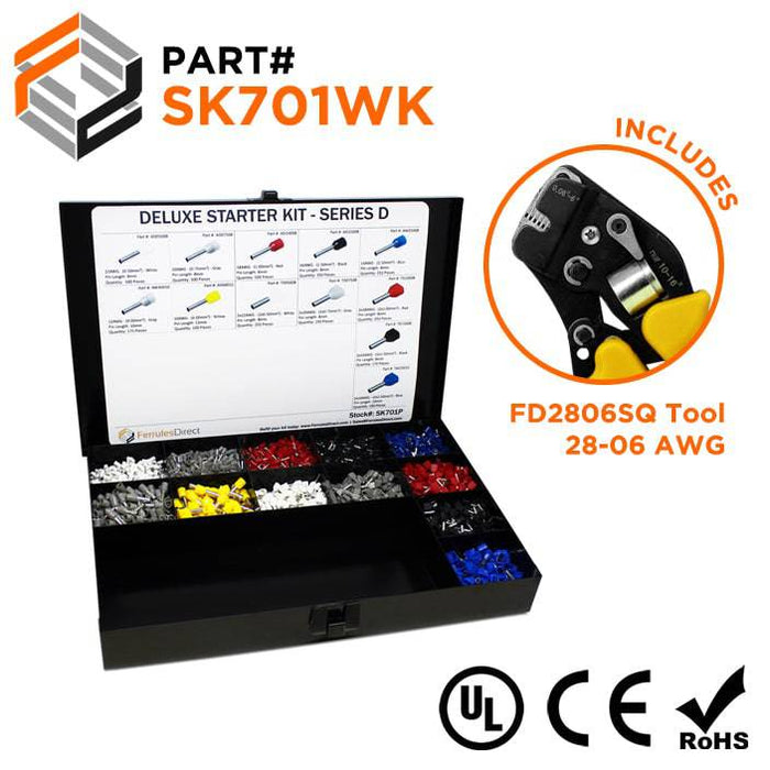 SK701WK - Deluxe Starter Kit + FD2806SQ Tool - D Series - Ferrules Direct