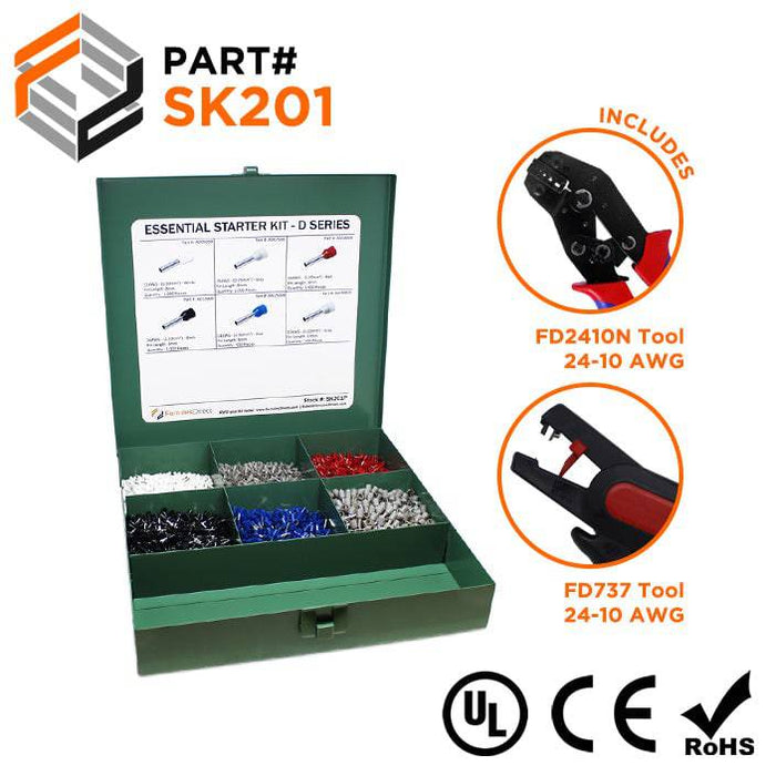 SK201 - Essential Wire Ferrule Kit + FD2410N & FD737 Tools - D Series - Ferrules Direct
