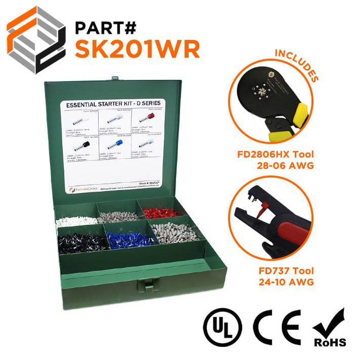 SK201WR - Essential Wire Ferrule Kit + FD2806HX & FD737 Tools - D Series - Ferrules Direct