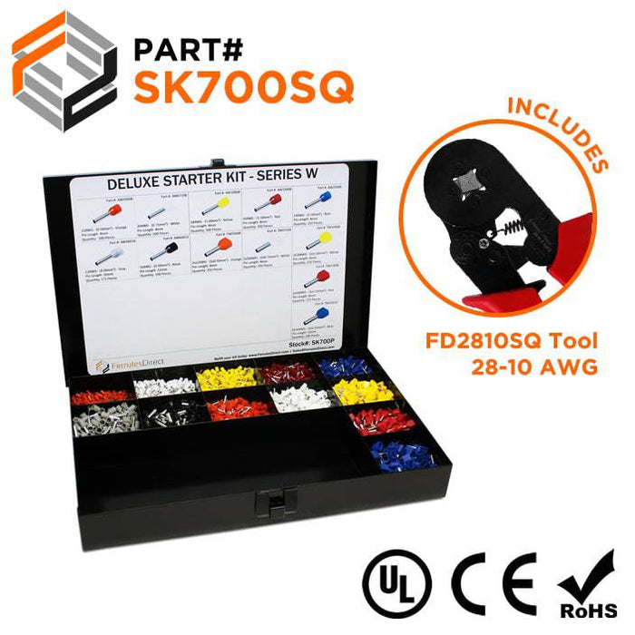SK700SQ - Deluxe Starter Kit + FD2810SQ Tool - W Series - Ferrules Direct